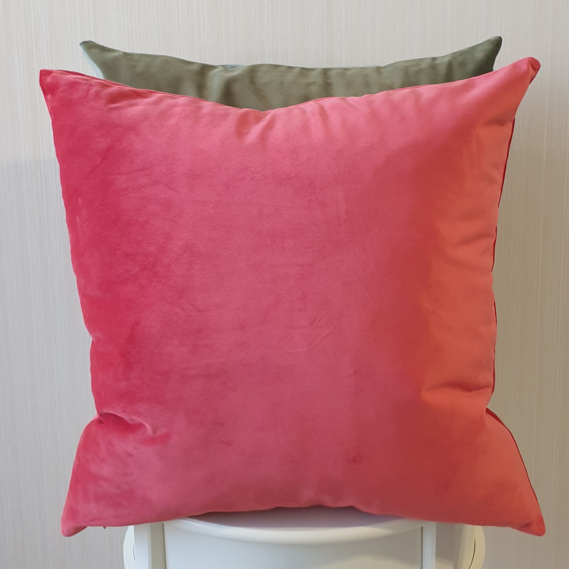 Coral Velvet Pillow Salmon Throw Pillow Cover Coral Pink Etsy