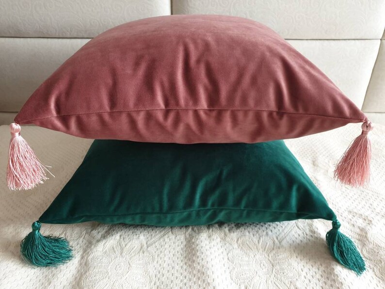 Blush Pillow Covers With Tassels Blush Pillow Cases Rose Etsy
