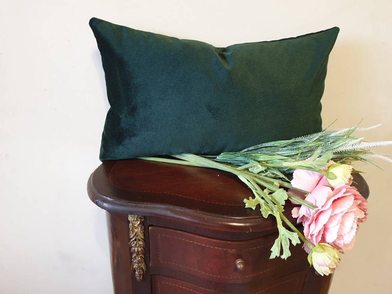 Forest Green Pillow Cover Lumbar Pillow Case Dark Green Etsy