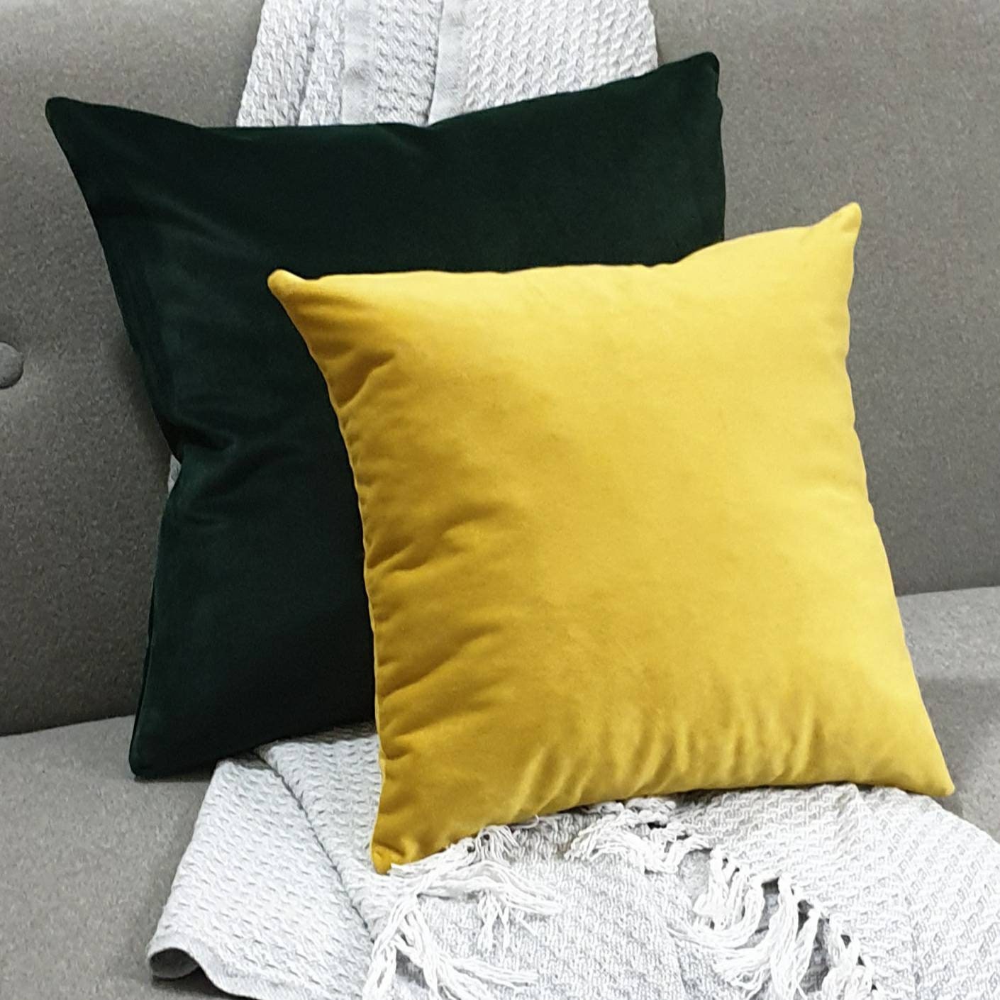 Mustard velvet top pillow case