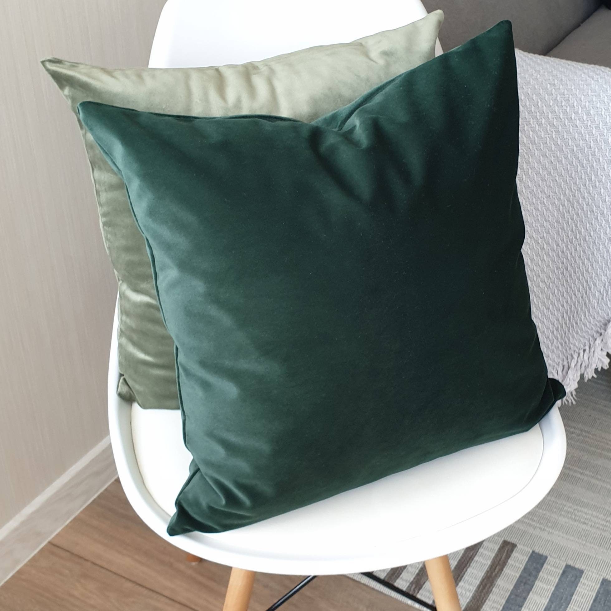 Dark Green Velvet Pillow Case Green Throw Pillow Cover Dark Etsy