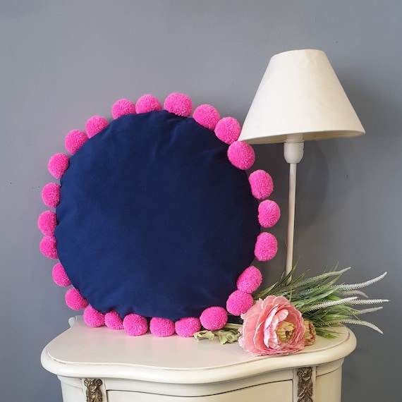 Round navy pillow hot sale