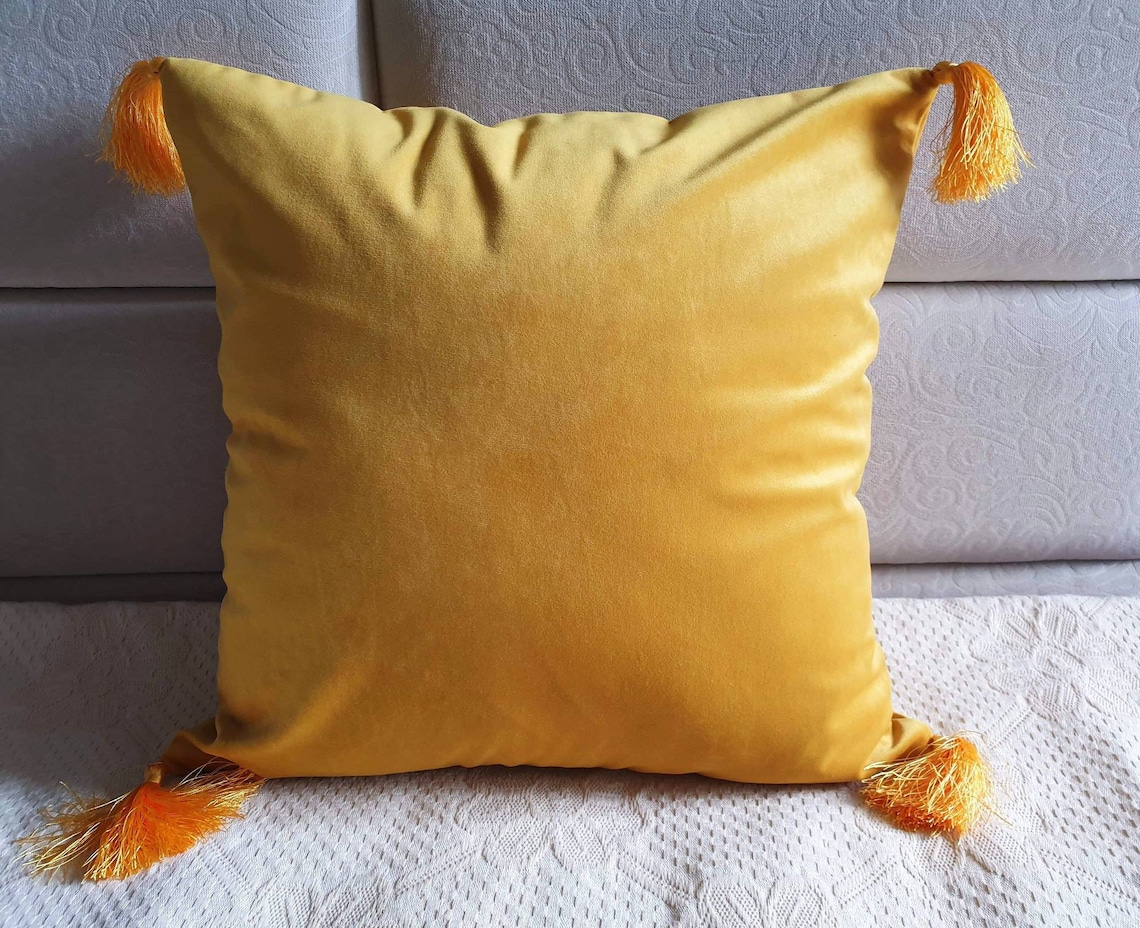 Luxury Mustard Pillow Covers Yellow Throw Pillow Cases Etsy