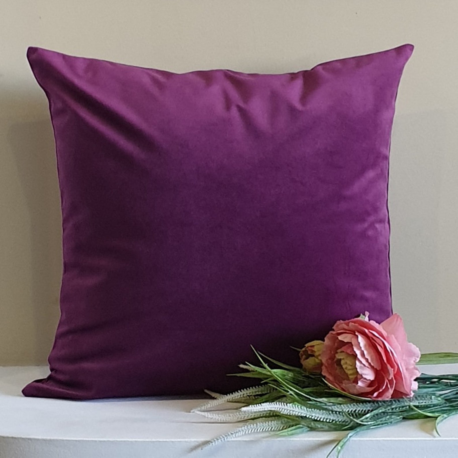 Purple Pillow Covers Violet Pillow Cases Velvet Pillows Etsy