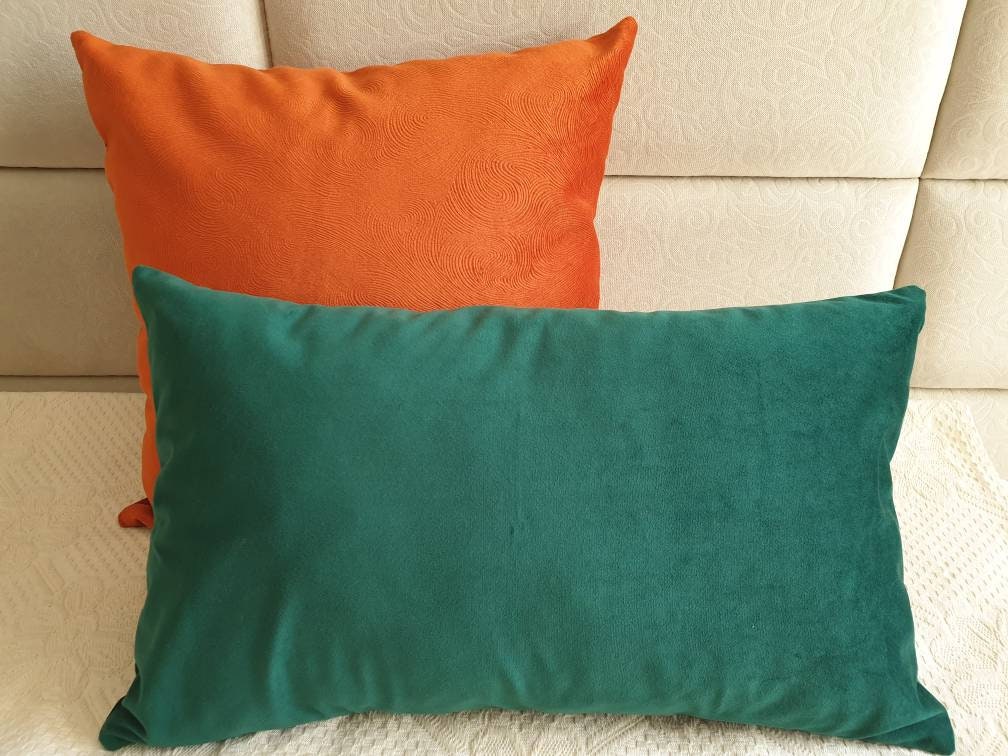 Orange Pillow Covers Orange Pillow Cases Velvet Pillows Etsy
