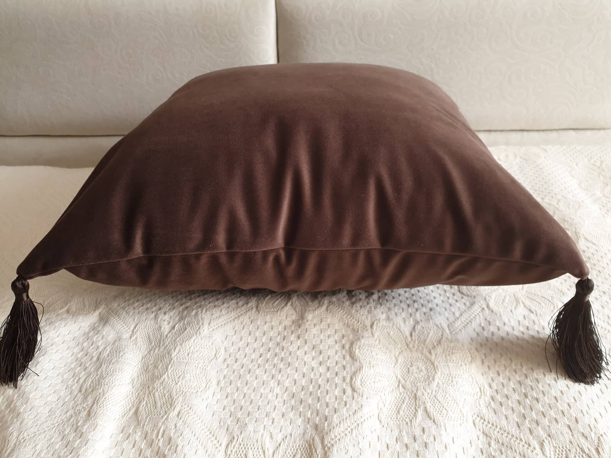 Brown Pillow Covers With Tassels Chocolate Pillow Cases Etsy