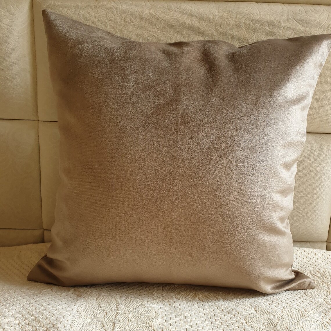 Taupe Velvet Pillow Cover Light Brown Pillow Case Velvet Etsy Canada
