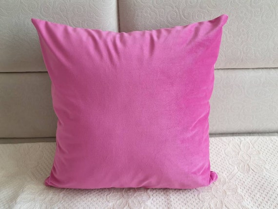 hot pink velvet cushion