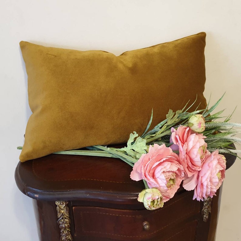 Mustard Velvet Pillow Cover Lumbar Pillow Case Mustard Etsy