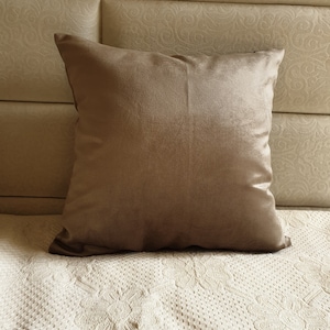Taupe Velvet Pillow Cover, Light Brown Pillow Case, Velvet Pillows, Brown Throw Pillows, Decorative Pillow, Cushion Cover, Camel Pillowcases