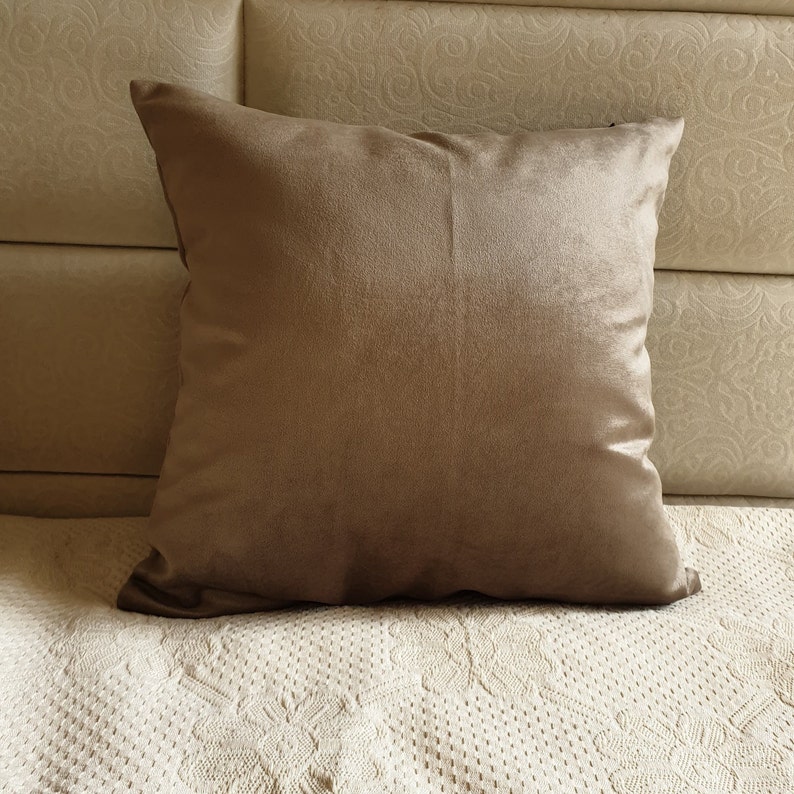 Taupe Velvet Pillow Cover Light Brown Pillow Case Velvet Etsy Canada