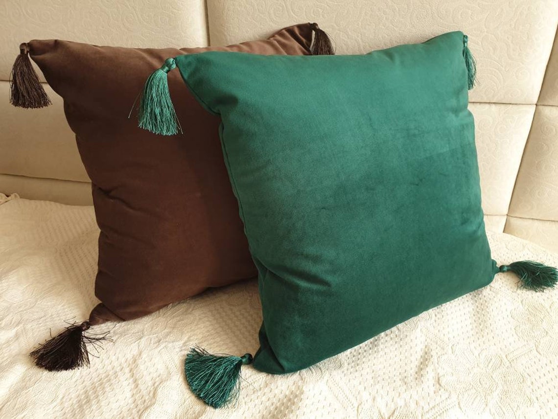 Brown Pillow Covers with Tassels Chocolate Pillow Cases Etsy