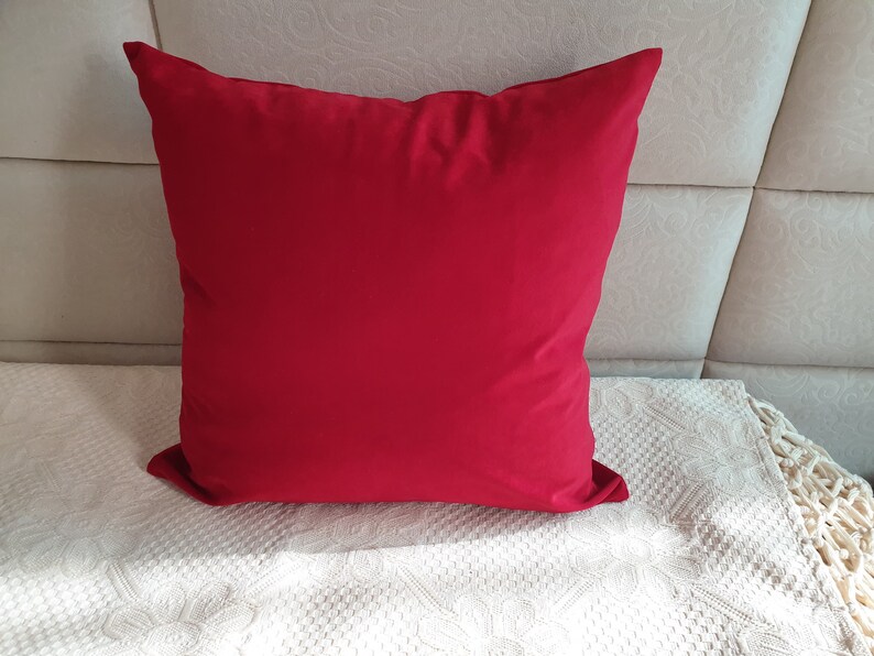 Red Velvet Pillow Cover Red Pillow Case Velvet Pillow Red Etsy