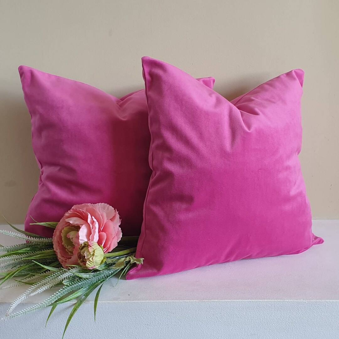Hot Pink Pillow Covers Pink Pillow Cases Pink Velvet Etsy UK