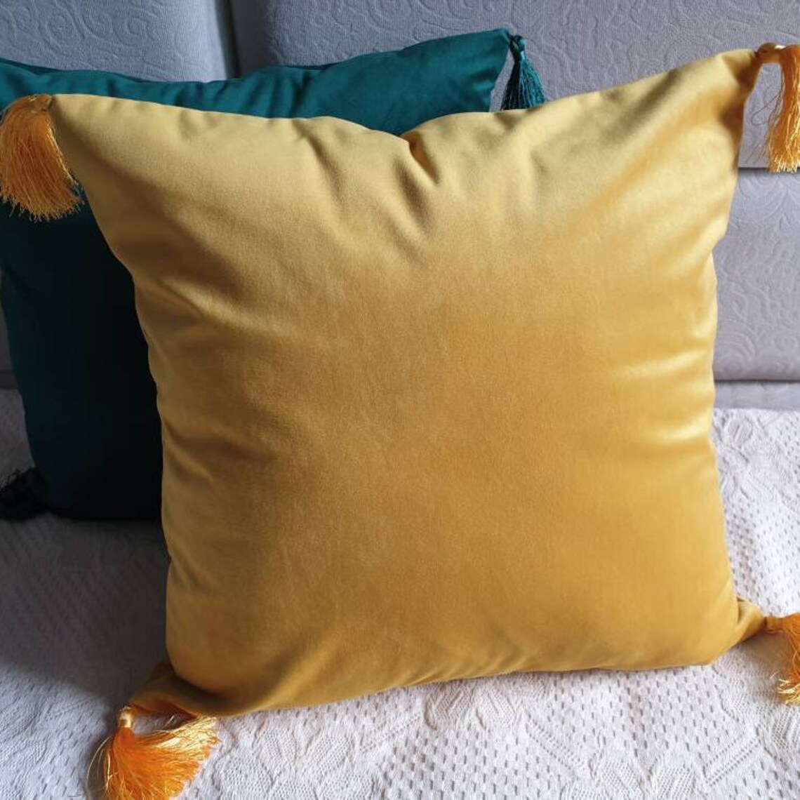 Luxury Mustard Pillow Covers Yellow Throw Pillow Cases Etsy