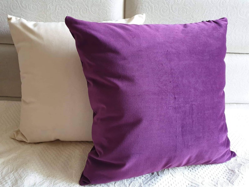 Purple Pillow Covers Violet Pillow Cases Velvet Pillows Etsy