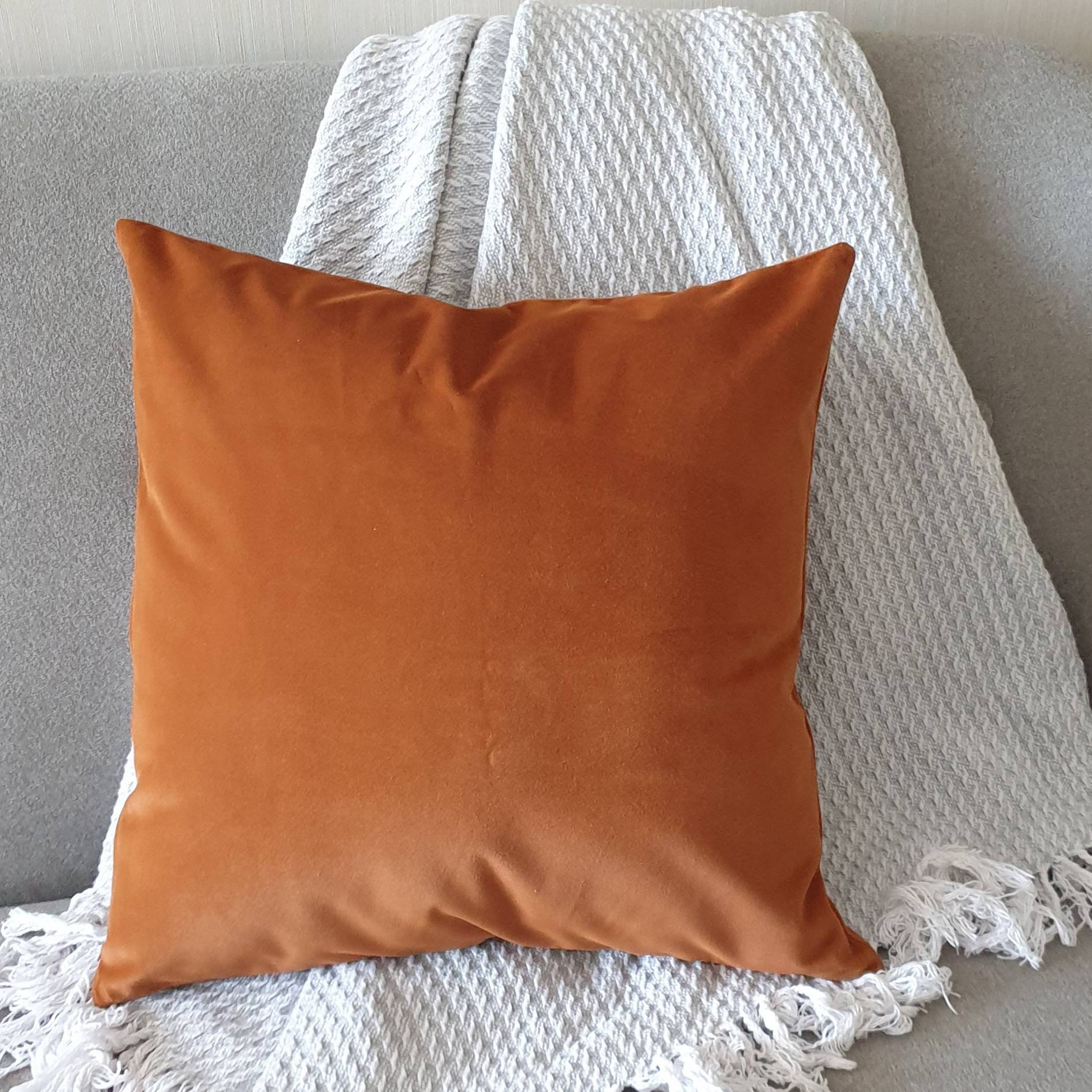 Rust Velvet Pillow Terracotta Velvet Pillow Copper Brown Etsy