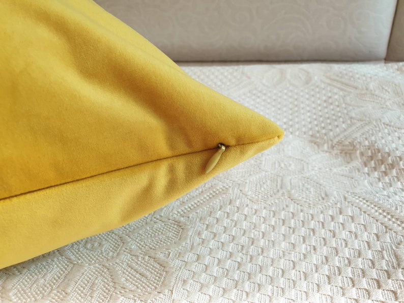 Mustard Velvet Pillow Cover Yellow Pillow Case Yellow Velvet Etsy