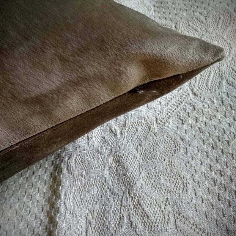 Taupe Velvet Pillow Cover Light Brown Pillow Case Velvet Etsy