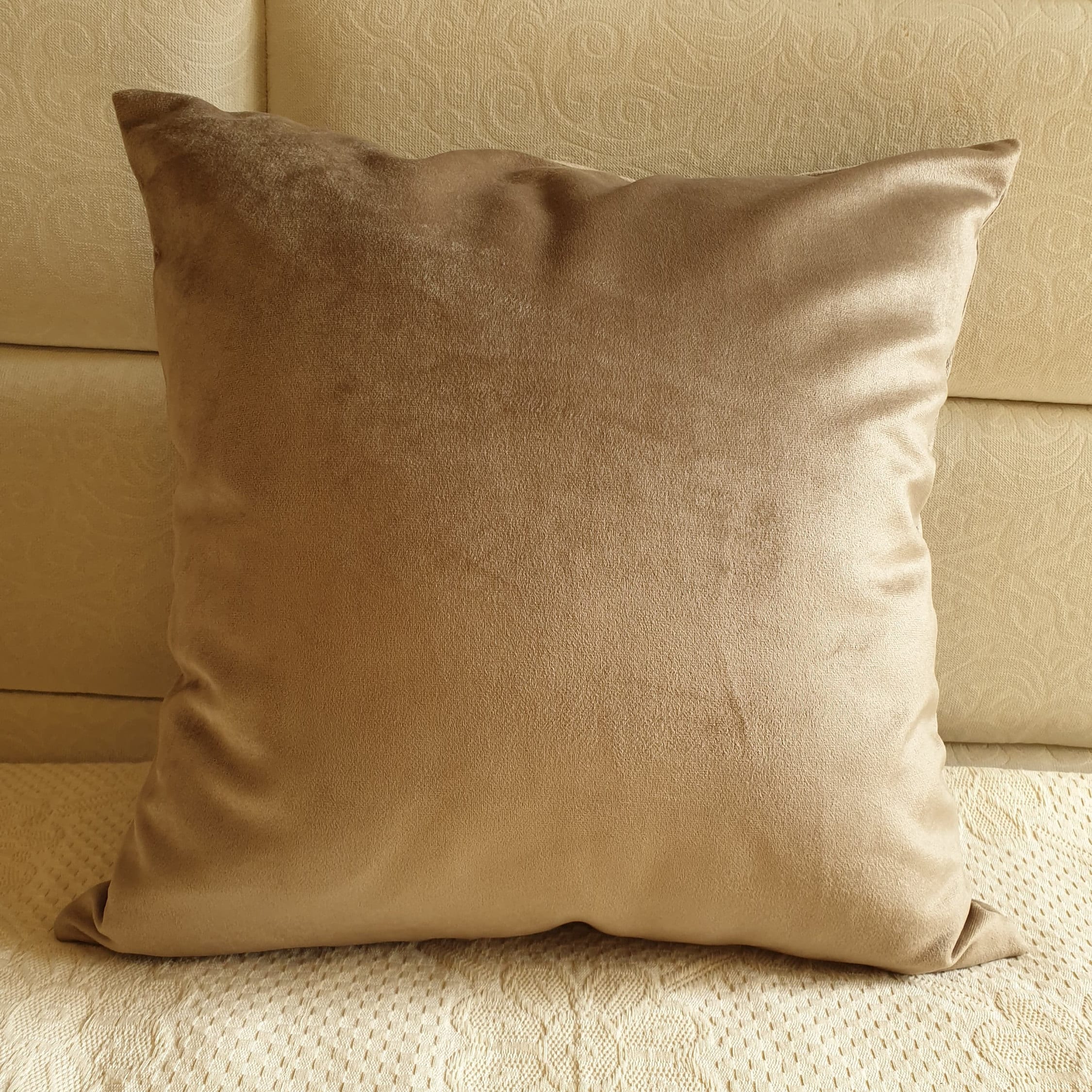 Taupe Velvet Pillow Cover Light Brown Pillow Case Velvet Etsy Canada