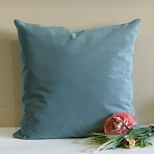 Cuscino in velluto azzurro, custodia per cuscino blu uovo d'anatra, copricuscino per divano blu, 18x18, 20x20, 22x22