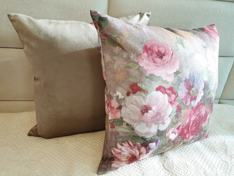 Floral Pillow Cover Velvet Pillow Case Floral Living Room Etsy