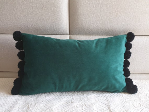 Emerald Green Pillow Cover Lumbar Pillow Cover Emerald Decorative Pillow