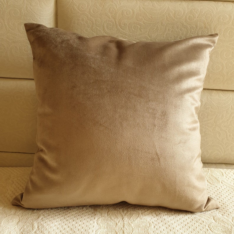 Taupe Velvet Pillow Cover Light Brown Pillow Case Velvet Etsy