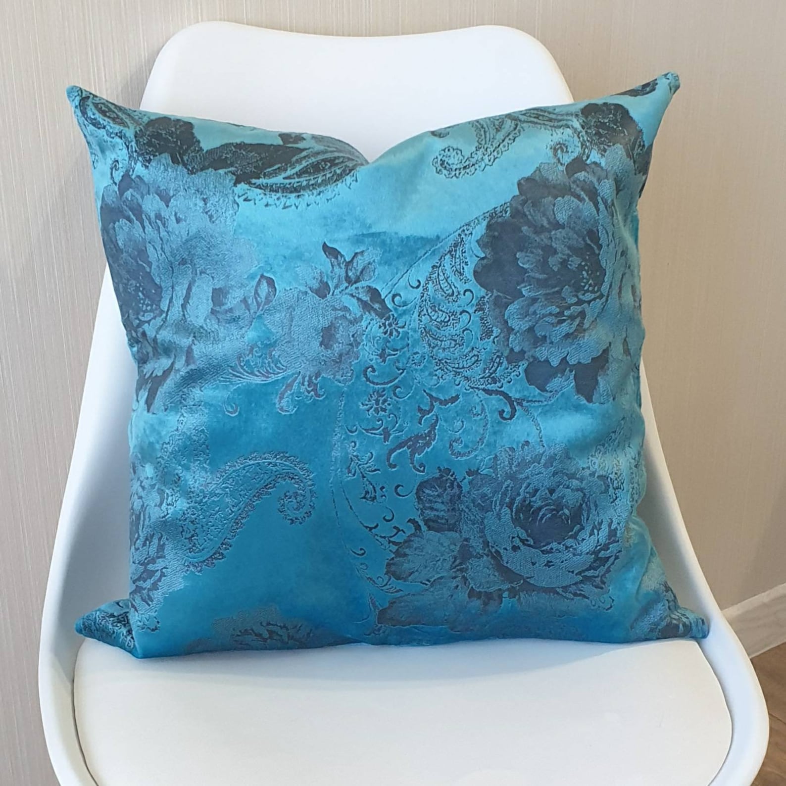 Buy Turquoise Velvet Pillow Cover Floral Blue Pillow Case Turqoise Online in India Etsy