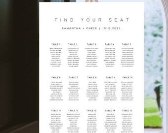 Personalized seating plan|Seating Chart on 5mm Foam Board |Find your seat board |Custom Wedding sign