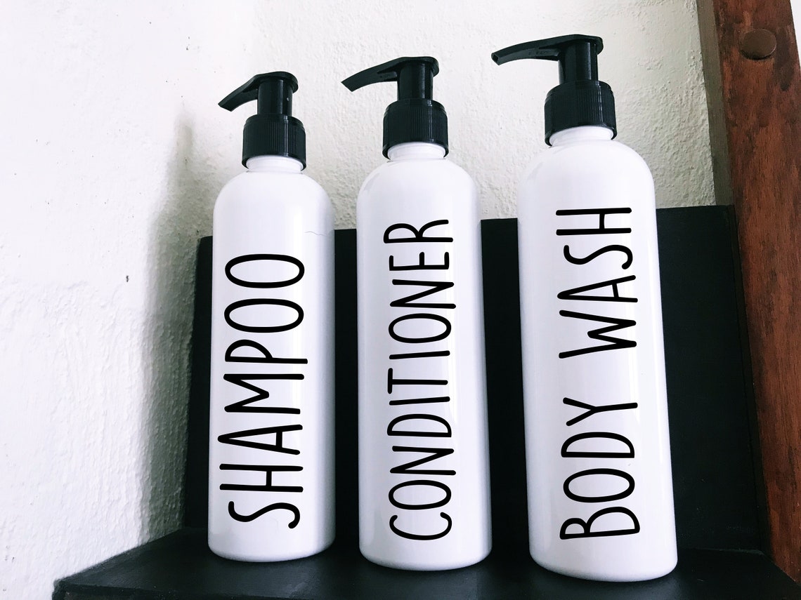 Shampoo Bottle Labels//500 ml or 250 ml Pump Bottle Labels Etsy