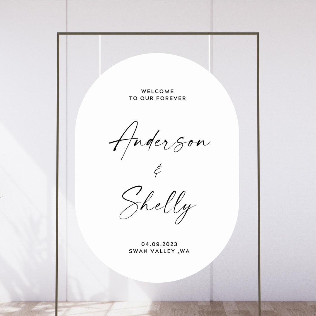 Oval Welcome Sign custom Welcome Sign Acrylic Sign wedding Sign ...