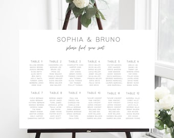Personalized seating plan|Seating Chart on 5mm Foam Board |Find your seat board |Custom Wedding sign