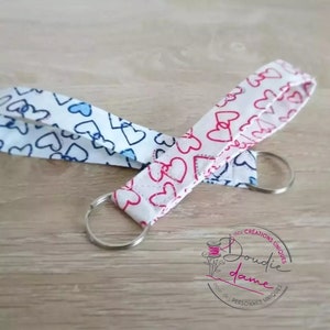 Hartsleutelhanger, Valentijnsdagcadeau, cadeau voor haar, cadeau voor hem, sleutelhangerkoord van biologische stof, omacadeau, tascharme