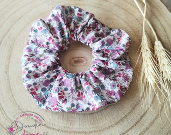 Chouchou, scrunchie, accessoires cheveux, cadeau femme, fête des mères, chouchou fleuri liberty, chouchou rose, chouchou femme/enfant