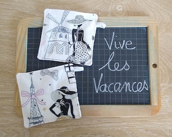 Lingettes pour ardoise scolaire, chiffon ardoise, éponge ardoise, effaceur ardoise, lingette enfant lavable, lingettes Paris, Tour Eiffel