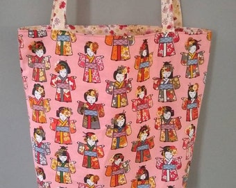 Damestas, boodschappentas, geishatas, tienertas, bibliotheektas, Japanse stoffen tas, boodschappentas, Moederdagcadeau