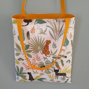 Tote bag enfant, sac jungle, sac tissu, sac école maternelle, sac bibliothèque, cartable, cadeau anniversaire enfant, sac rentrée scolaire