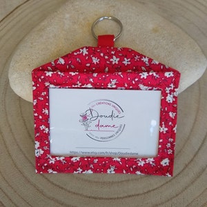 Etui porte badge, porte carte, cadeau infirmière, protège carte, pochette infirmière, étui carte, porte insigne, cadeau fête des mères Rouge/blanc