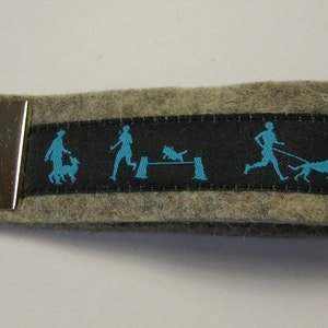 Felt keychain grey - TOURNAMENT DOG SPORTS / THS turquoise