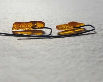 Baltic amber + oxidised ecosilver earrings - 100% recycled silver