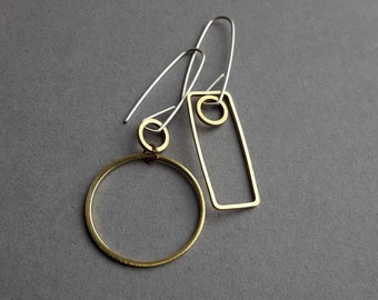 MISMATCHED gold or black earrings - sterling ecosilver ear wires