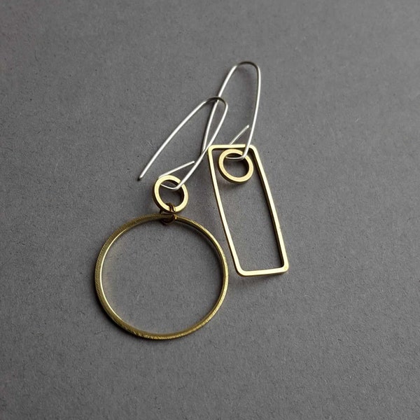 MISMATCHED gold or black earrings - sterling ecosilver ear wires
