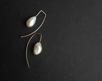 14k gold + freshwater pearl statement earrings