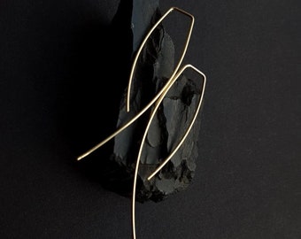 MINIMAL ARC earrings - ecosilver, titanium or 14k gold-filled - 5cm or 7cm long