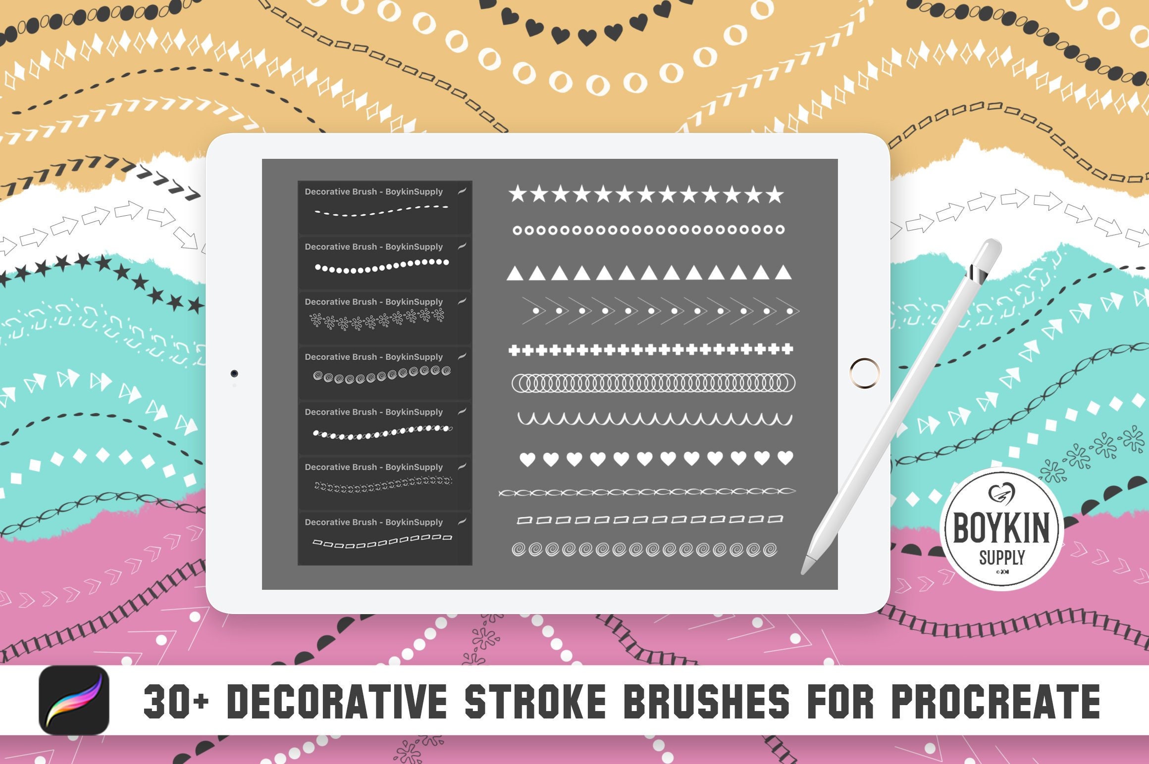 Lines And Dash Brushes Procreate Procreate Brushes Dash Etsy