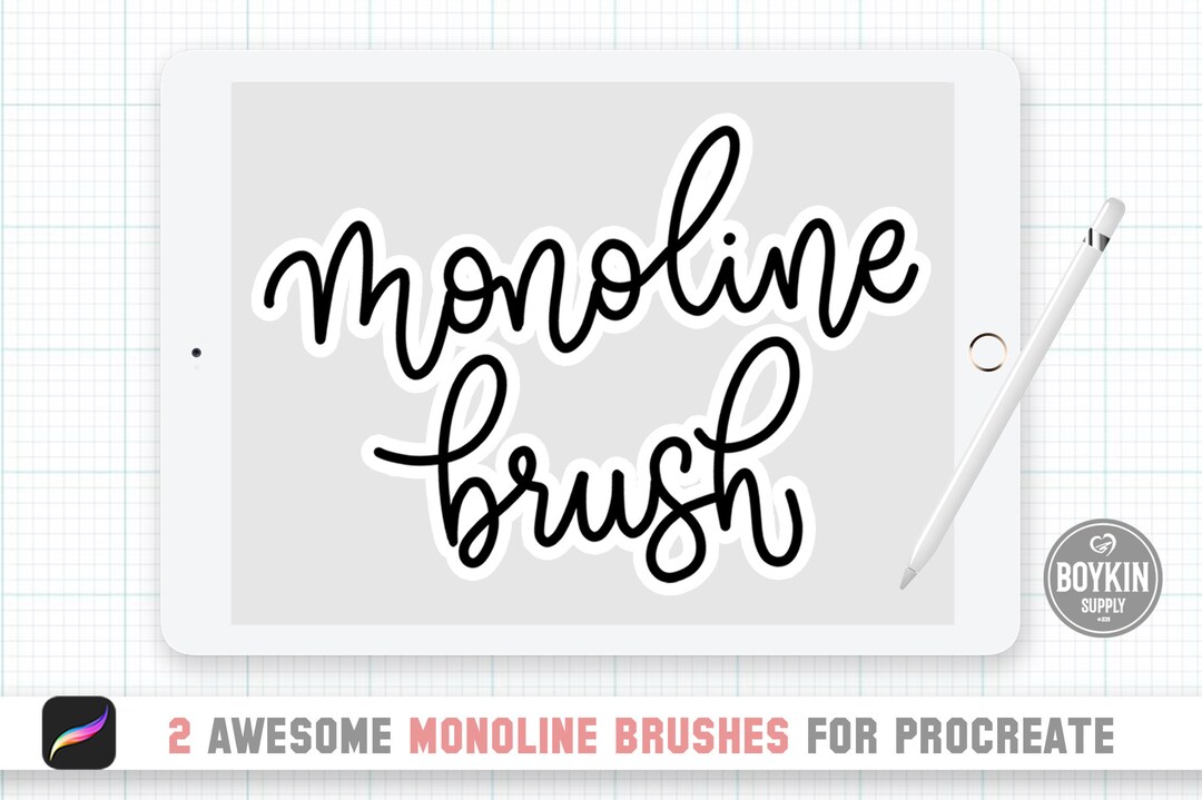Procreate Lettering Brushes Monoline Brush Procreate iPad Etsy