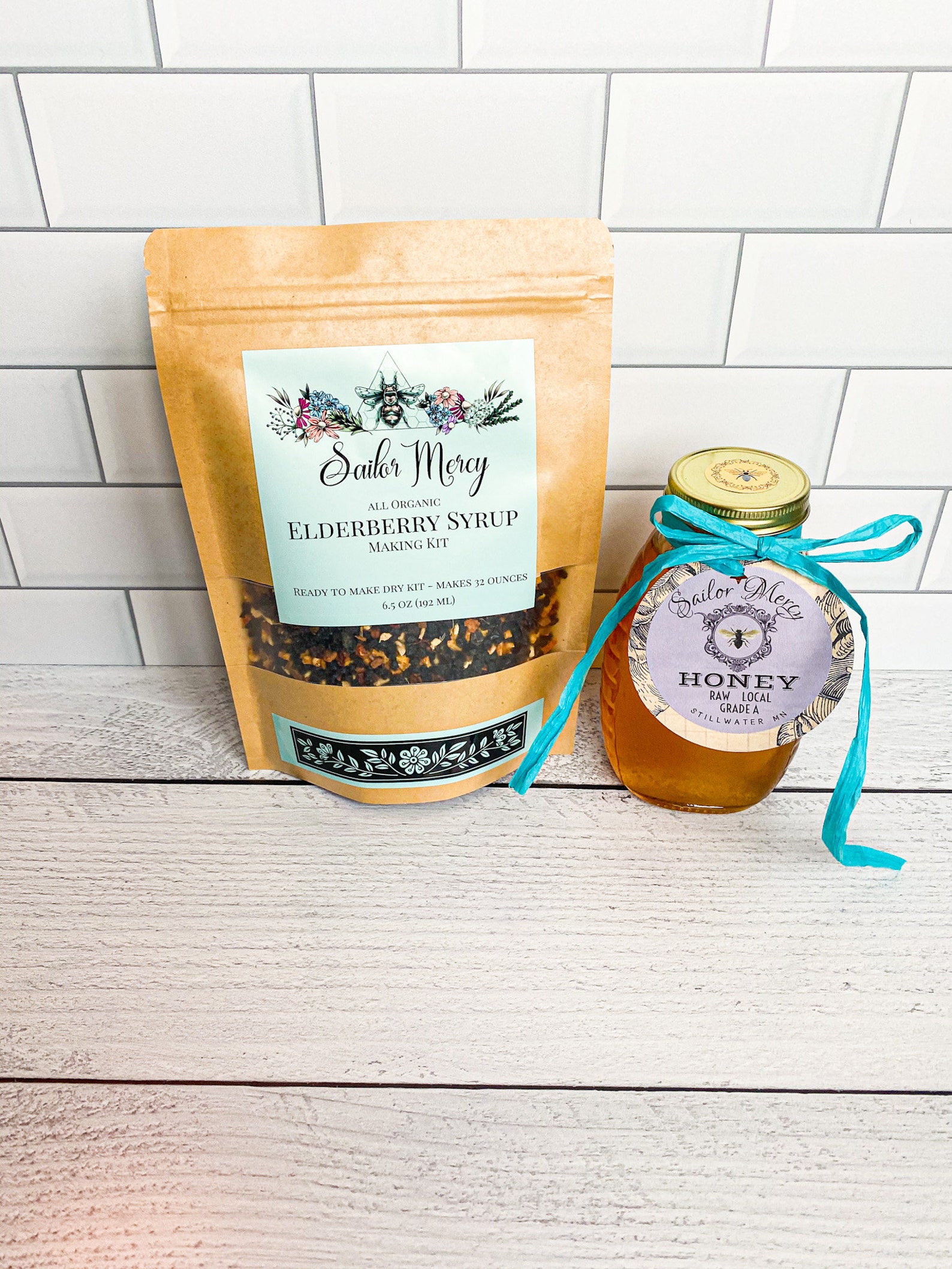 Organic Elderberry Syrup Kit WITH 16oz Bottle of Raw Honey Etsy