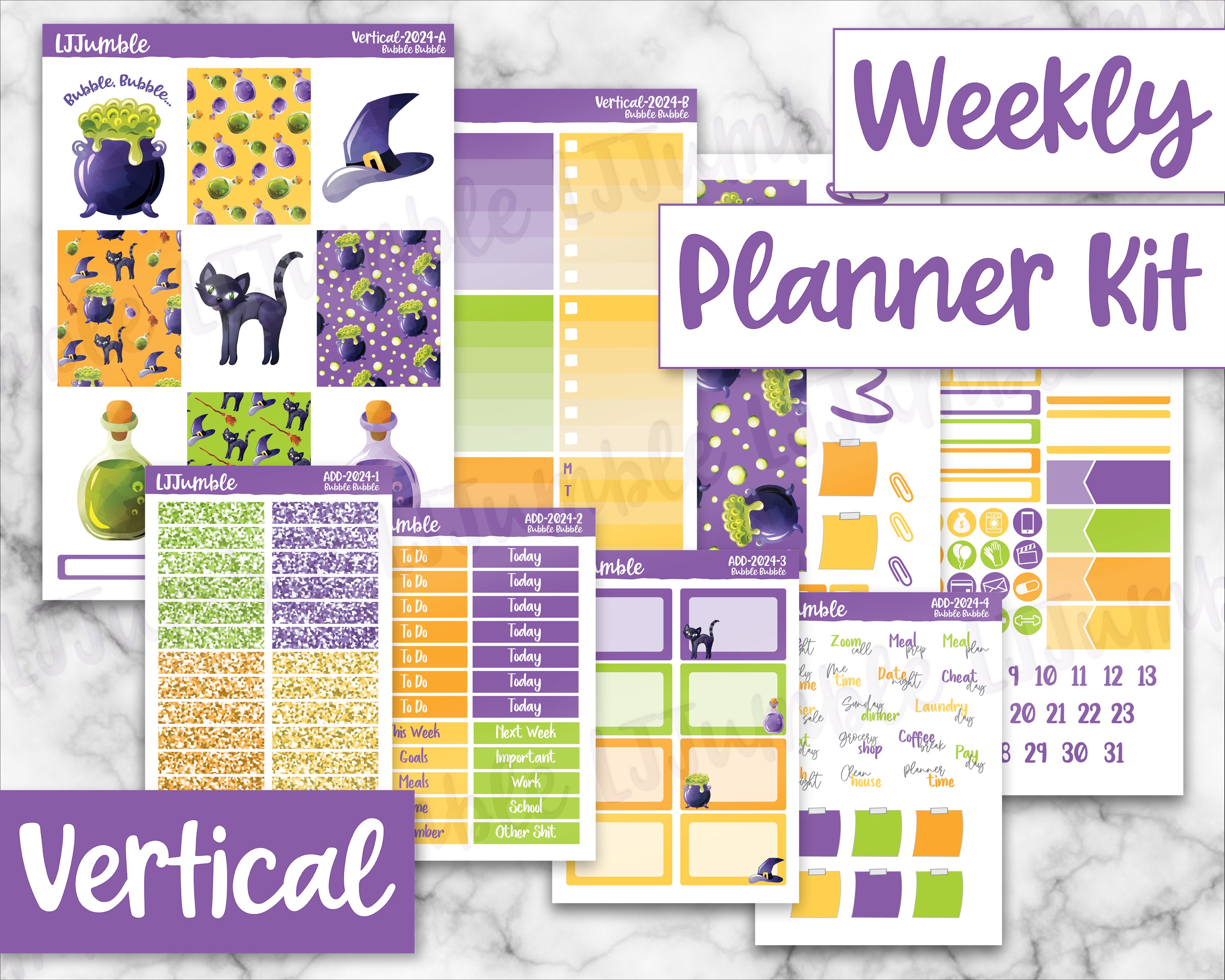 Pumpkin Spice-2018 Weekly Planner Sticker Kit7x9 Vertical Planner LayoutDecorative Stickers