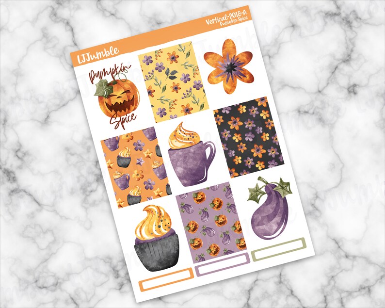 Pumpkin Spice-2018 Weekly Planner Sticker Kit7x9 Vertical Planner LayoutDecorative Stickers